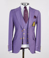 Three pieces Casual Purple Suit