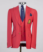 Three pieces Red Casual Suit