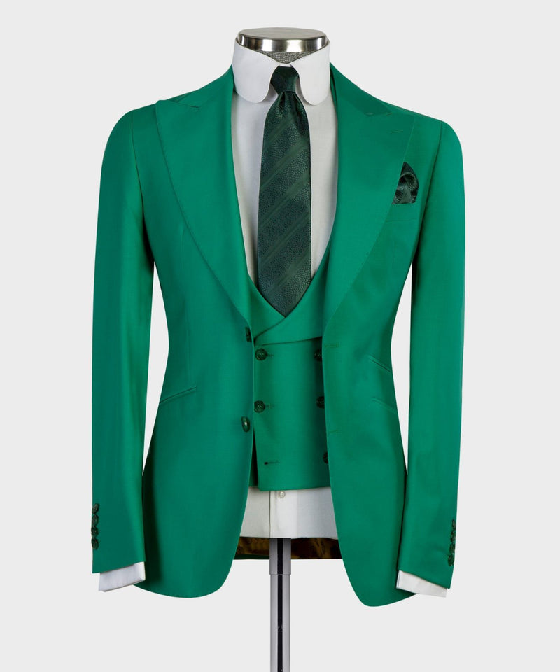 Three pieces Green business Suit