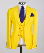 Three pieces Yellow Casual Suit