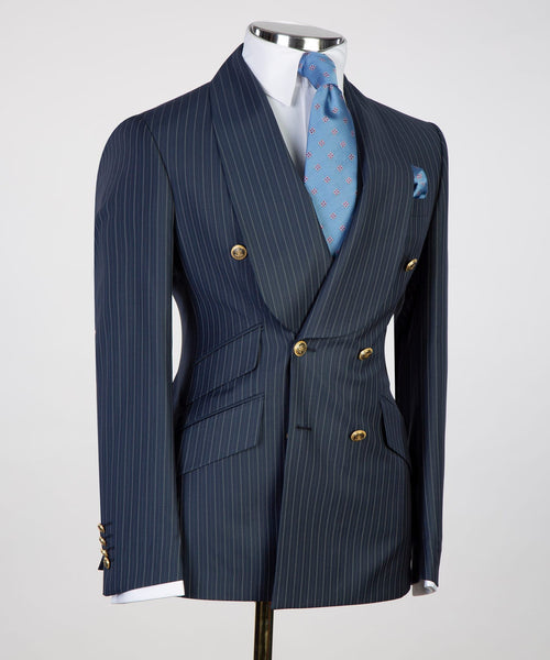 Mens Striped Double Breasted Suit