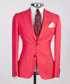 Three pieces Red Casual Suit