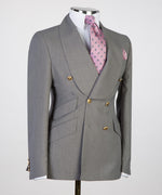 Mens Gray Double Breasted Suit