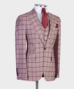 Three pieces Plaid Business Suit