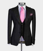 3 pieces Black Plaid Suit