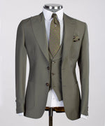 Three pieces Forest Green Casual Suit