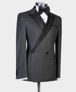 Black shining tuxedo suit