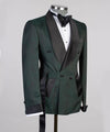 Forest Green Belted Tuxedo Suit