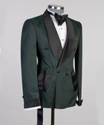 Forest Green Belted Tuxedo Suit