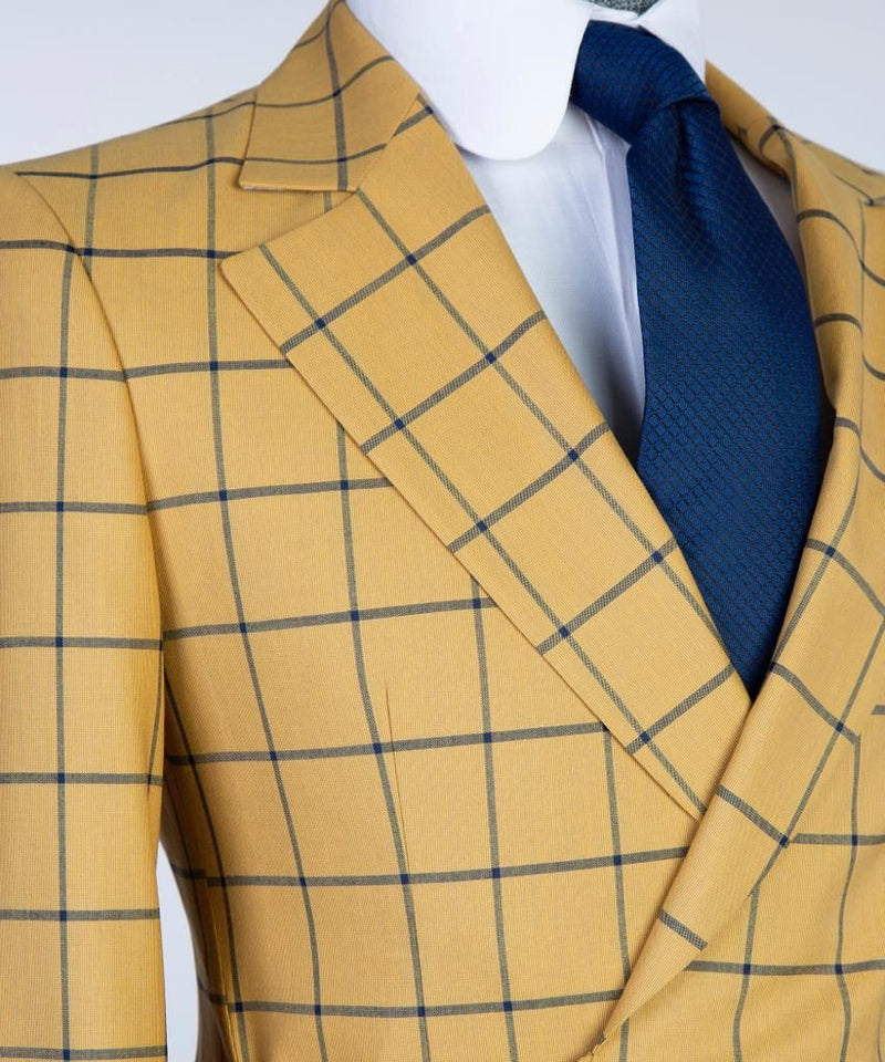 Men’s Plaid Belted Suit