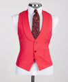 Three pieces Red Casual Suit