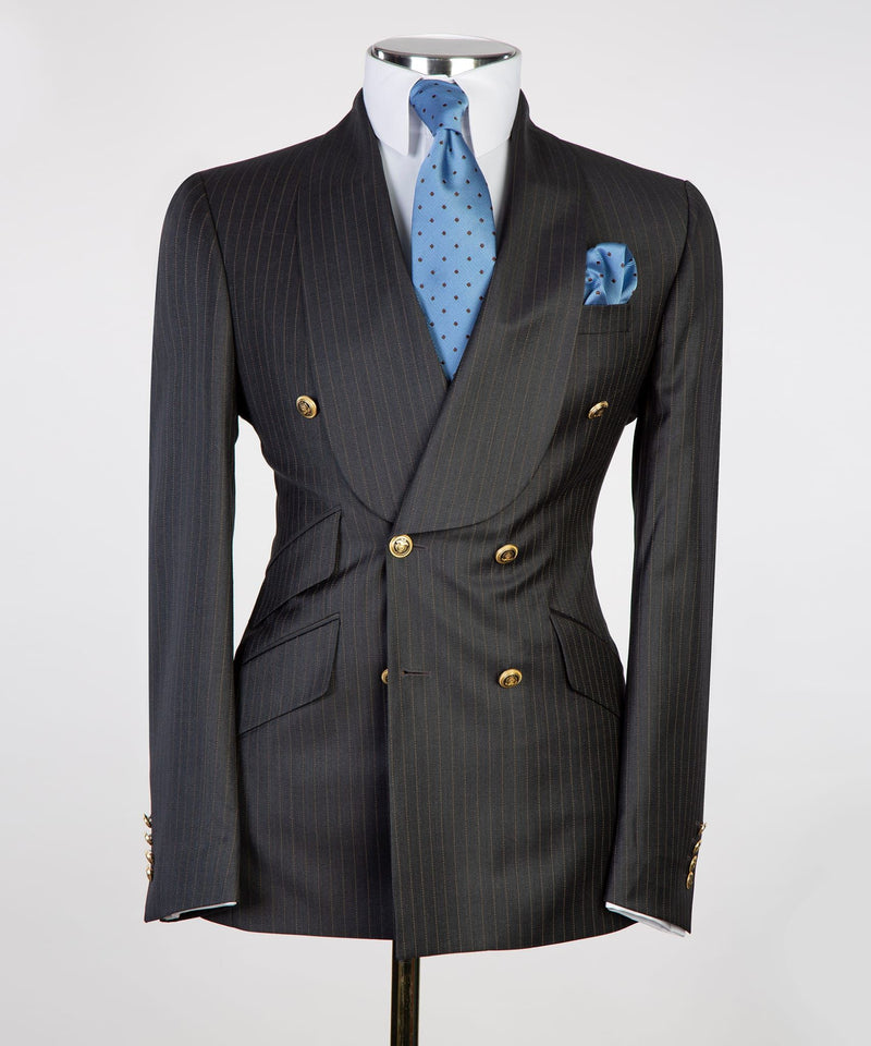 Mens Striped Double Breasted Suit