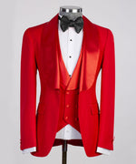 Three pieces Red Tuxedo Suit