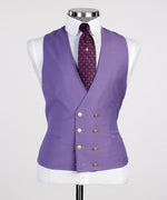 Three pieces Casual Purple Suit