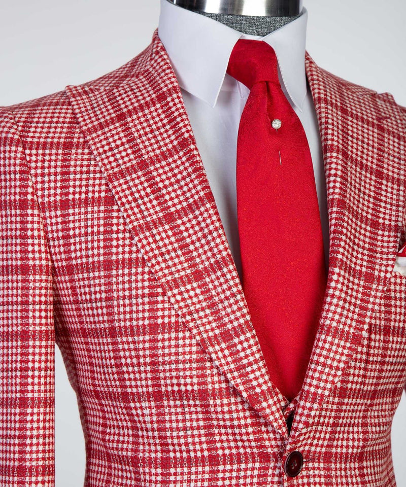 3 pieces Plaid Suit