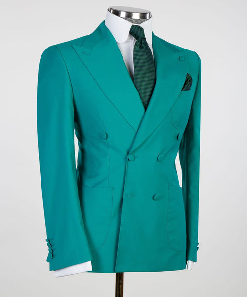 Green Double breasted Suit