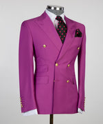 Purple Double breasted Suit