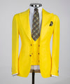 Men’s Yellow three pieces Royal Suit