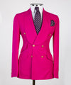 Mens Pink Double Breasted Suit