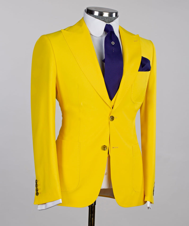 Three pieces Yellow Casual Suit