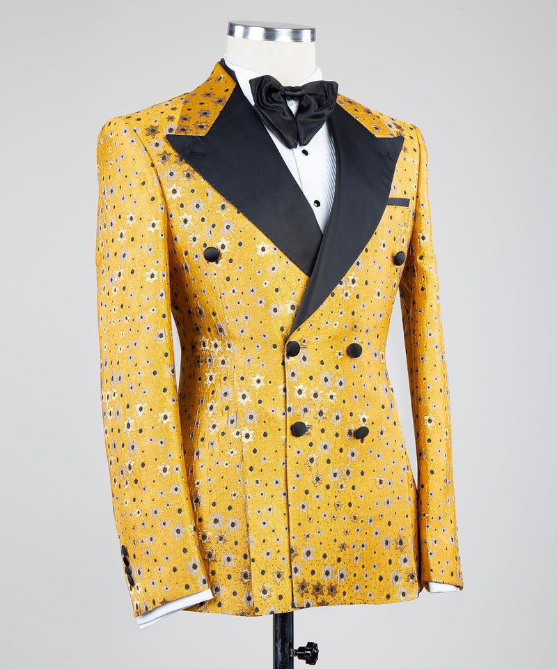 Yellow Tuxedo Double Breasted suit