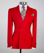 Men’s Casual Red Double Breasted Suit