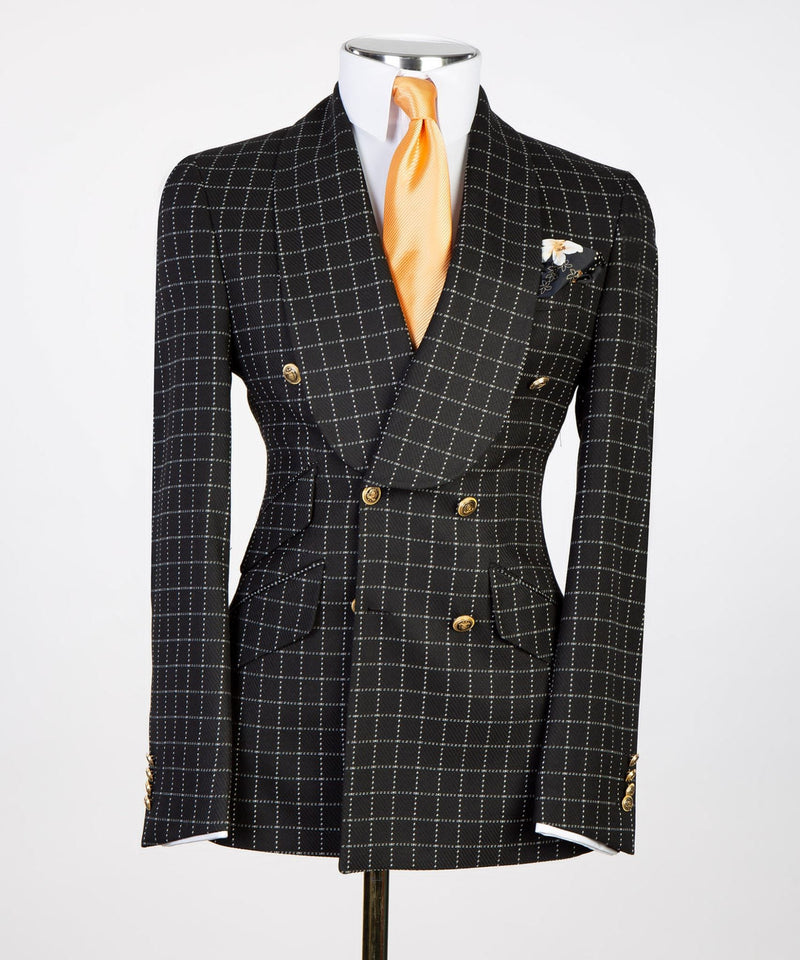 Mens Plaid Double Breasted Suit