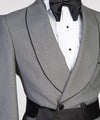 Men’s Grey Belted Tuxedo Suit